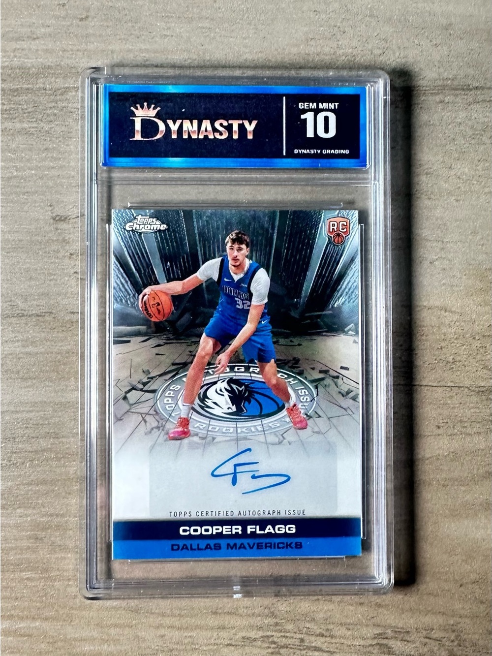 Cooper Flagg Rookie 2025 Topps Chrome Autograph Issue Gem Mint 10 Novelty Card.